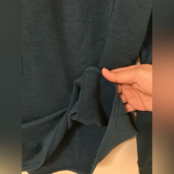 32 Heat Dark Teal Long Sleeve Funnel Neck Sweat Top - Picture 4 of 6